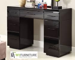 Dressing table sets are available in a range of different styles and designs and often include a matching mirror and stool. Rio Mirrored Black Glass Dressing Table Console 7 Drawer Mirror Furniture Black Vanity Table Mirrored Vanity Desk Mirrored Furniture