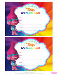 Free trolls birthday party invitation printables. Anke Word 2