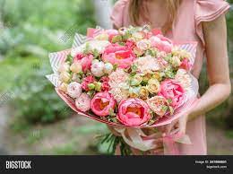 Huge bouquet of summer flowers. Beautiful Summer Image Photo Free Trial Bigstock