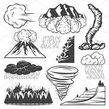 Vintage Natural Disasters Collection Natural Disasters Art Natural Disasters Volcano Drawing