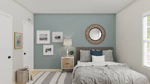 This reader chose their accent wall wisely indeed. Get Inspiration From Sky Blue Accent Wall A Mid Century Modern Bedroom Design By Spacejoy