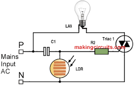 Day Night Automatic Triac Switch Circuit Electronic Circuit Design Electronic Circuit Projects Electronics Mini Projects