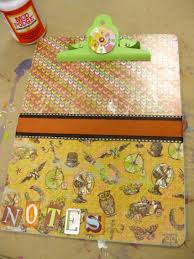 Free tutorial with pictures on how to decorate a clipboard in under 120 minutes using glue, decorative paper, and clip boards. Diy Clipboard With Mod Podge Great Gift Idea Mod Podge Rocks