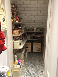 Long, narrow pantry design to organize deep pantry with sloped ceiling located under stairs. Pantry Under The Stairs Finally Taking Shape Under Stairs Cupboard Stairs In Kitchen Under Stairs Pantry