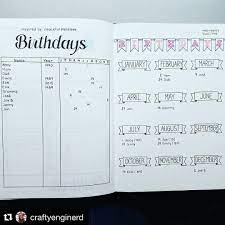 See This Instagram Photo By Bulletjournal 236 Likes Bullet Journal Birthday Tracker Bullet Journal Inspiration Bullet Journal Layout