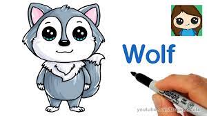 How To Draw A Cartoon Wolf Easy Youtube Cartoon Wolf Cute Wolf Drawings Anime Wolf Drawing