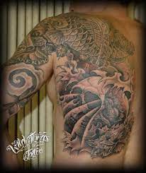 Japanese Collaboration Tattoo Dragon Tattoo Black And Grey Tattoos Japanese Koi Fish Tattoo