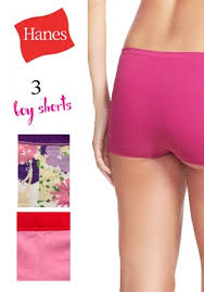 hanes womens pure cotton set of three boyshorts