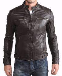 New Men S Stylish Motorcycle Brown Genuine Lambskin Leather Biker Jacket Mj24 Leatherlifestyle Motor Vestuario Masculino Roupas Masculinas Casacos Masculinos