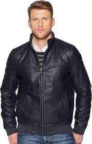 Tommy Hilfiger Men S Faux Leather Bomber Jacket Fashion Clothing Shoes Accessories Mens Faux Leather Bomber Jacket Leather Bomber Jacket Men Bomber Jacket
