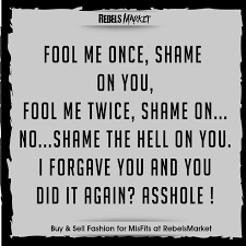 Shame On You Fool Me Once Funny Quotes Fool Quotes