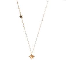 14kt yellow gold north star pendant necklace. Gold North Star Pendant Necklace Kind Karma Company