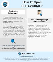 How To Spell Behavioral And How To Misspell It Too Spellcheck Net