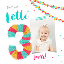 Kinderfeestje Uitnodiging 3 Jaar Feestelijk Met Kaartje2go