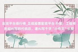 配资平台排行榜_正规股票配资平台外媒：工程师拒却AI写的代码后 ...