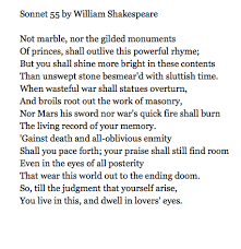 Sonnet 55 By William Shakespeare Reading Poems Shakespeare Sonnets Words