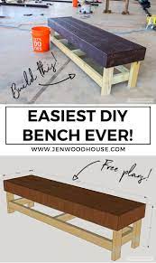 The bench is 5' long and stands just over 1.5' off the ground. Easiest Diy Bench Ever The House Of Wood
