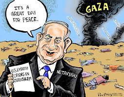 The cartoon, which has been circulated by antisemitic websites, was posted a day after israel's attorney general announced that he was minded to prosecute sara netanyahu, yair's mother and the. Hands On Wisconsin Netanyahu Celebrates Peace While Palestinians Die Opinion Cartoon Madison Com
