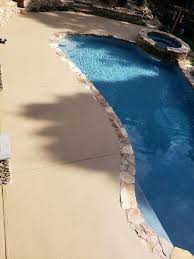 Pool Deck With Granite Grip In Tan By Unique Concrete Design Greer Sc Inground Pool Landscaping Pool Decking Concrete Pool Designs