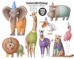 Safari Birthday Animals Clip Art Set Cute Funny Animals Etsy In 2021 Animal Birthday Cute Funny Animals Funny Animal Clips