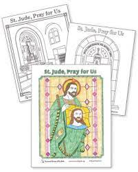 Coloring page of the apostle saint jude with a medal around his neck with jesus' image on it. St Jude Coloring Pages The National Shrine Of Saint Jude