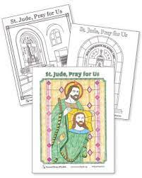 Coloring page of the apostle saint jude with a medal around his neck with jesus' image on it. St Jude Coloring Pages The National Shrine Of Saint Jude