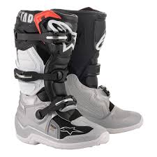 Details About Alpinestars Tech 7s Youth Mx Offroad Boots Black Silver White Gold