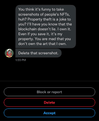 Hurt Copain On Twitter You Think It S Funny To Take Screenshots Of People S Nfts Huh Property Theft Is A Joke To You I Ll Have You Know That The Blockchain Doesn T Lie I