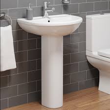 The home of your dreams is just an overstock order away! Modern Bathroom Ceramic Wash Basin Sink Full Pedestal Single Tap Hole Round 5056093660152 Ebay