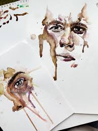 Buy Watercolour Face Harder Than My Demons Illustration Portrait Original  Artwork Print Online in India