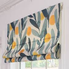 Dress up the windows in your home with these two options for making you can also make a roman shade using fabric and wooden dowel rods. Custom Roman Shade Washable Kitchen Window Shade Bedroom Etsy Yellow Spring Flowers Roman Shades Fabric Blinds