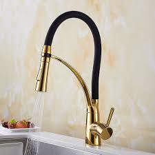 The perfect black kitchen sink in home that makes center of attention. Gold And Black Kitchen Sink Faucet Mixer Tap Swan Neck Spray