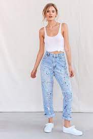 Vintage Paint Splattered Jean Fashion Paint Splatter Jeans Urban Outfits