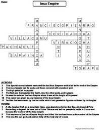 Inca Empire Worksheet Crossword Puzzle Crossword Puzzle Vocabulary Words Word Bank
