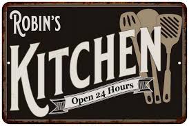 Robin's Kitchen Sign Metal Wall Decor Dift 8x12 208120019103