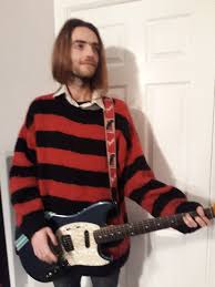 Kurt Cobain Jumper Just Like He Wore In Nirvana Red And Etsy How To Wear Black Stripes Fashion