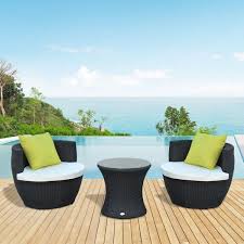Outsunny 3 Piece Rattan Vase Set Black Assembled Conservatory Patio Outdoor Garden Chair Stackable In 2020 Garden Furniture Chairs Furniture Sets Home Coffee Tables
