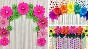 Create a dense mound of flowers using an unseen framework inside a wide decorative bowl. 3 Easy Paper Flowers Decoration Ideas For Any Occasion At Home Youtube