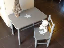 ensemble table bureau et chaise vintage ancien pour enfant en bois massif patine gris gustavien cha table et chaise enfant table et chaise bebe table enfant