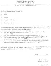 Di dalam 'pin' tertulis 'pakta integritas'. Contoh Surat Pakta Integritas Perusahaan Mahasiswa Guru