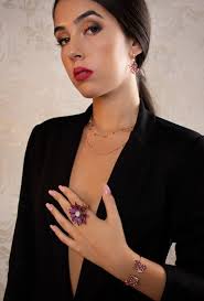 Bloom Ruby Diamond 18 Karat Gold Stud Earrings