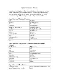 Signal phrases provide clear signals to prepare the readers for the quotation. What Are The Examples Of Signal Words