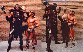 This Is Not Porn on X: Wilt Chamberlain, Anne M. Strick and Arnold  Schwarzenegger while filming Conan the Destroyer. t.coPzAuRTwJtb  X