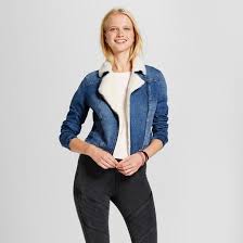 Keep Cozy Nbsp But Stay Oh So Cool With The Denim Sherpa Moto Jacket From Mossimo Supply Co 153 This Denim Jacket Brings Denim Women Jackets Moto Jacket