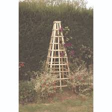 Lay 2 2x2x8 on the ground in a triangle shape. Garden Obelisk