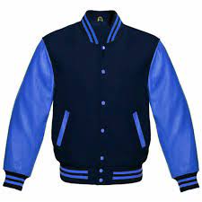Womens Blue Varsity Jacket Leather Sleeve Jacket Varsity Jacket Custom Varsity Jackets