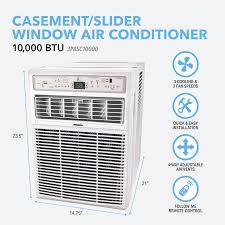 Air conditioners can be costly, and if you have to install multiple units, cooling your house can become quite the expense. 10 000 Btu Casement Slider Window Air Conditioner Perfect Aire