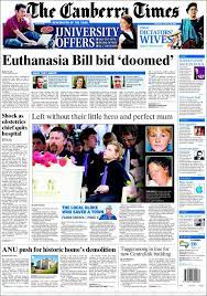Canberra times bola zahájená v roku 1926 spoločnosťou thomas shakespeare spolu s jeho najstarším synom arthur. Newspaper The Canberra Times Australia Newspapers In Australia Thursday S Edition January 20 Of 2011 Kiosko Net