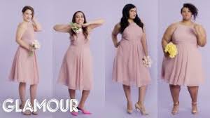 Women Sizes 0 Through 28 Try On The Same Bridesmaid Dress Glamour Youtube women sizes 0 through 28 try on the same bridesmaid dress glamour