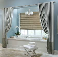 For the first ideas, the blue color oceanic that made from 100% polyester fabric window curtain with tie backs is available. Bathroom Shower Curtain Decor Ideas Design Corral
